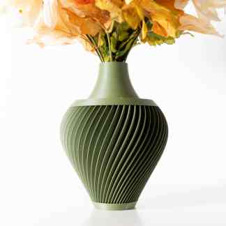 Vase with Flowers - 3D printed modern vase with floral design, innovative 3D modeling, perfect for home decor.