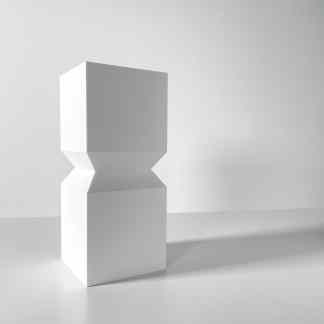 3D printed modern abstract art piece showcasing geometric design and clean lines.