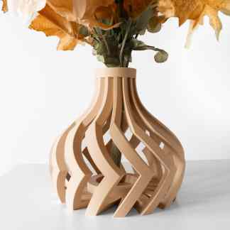 Stylish 3D printed vase with modern geometric patterns for home decor.