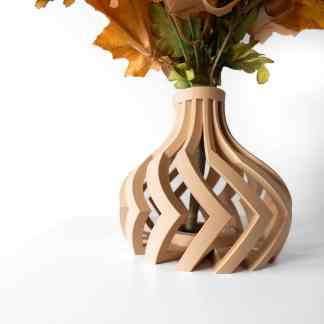 Decorative 3D-printed vase with modern geometric patterns, ideal for stylish home accents.