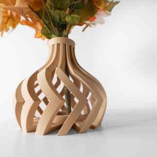 3D printed decorative vase with unique geometric pattern, perfect for modern home decor.