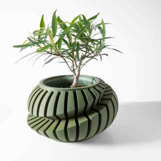 3D printed innovative plant pot with geometric design, perfect for home and office decor.