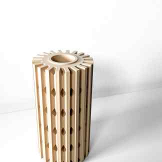 High-quality 3D-printed wooden art piece showcasing advanced additive manufacturing techniques.