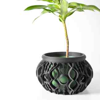 Stylish 3D printed plant pot with intricate geometric design for modern home decor.