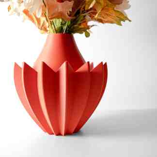 Modern ceramic flower vase with innovative 3D textured design, ideal for stylish interior accents.
