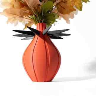 Stylish 3D printed vase with artificial flowers, ideal for modern home decoration and interior styling.