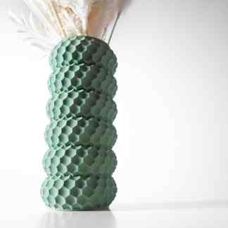 Detailed 3D printed honeycomb pattern in green.