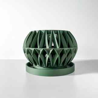 Intricate eco-friendly 3D printed green geometric art sculpture for modern interior design.