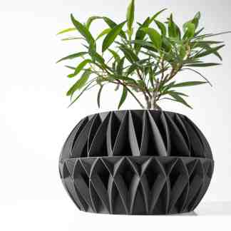 3D printed plant pot with geometric design, perfect for decorative interior gardening.