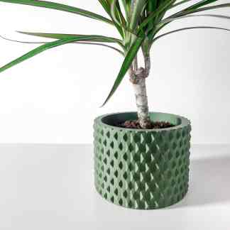 3D printed plant pot with detailed geometric design perfect for home decor.