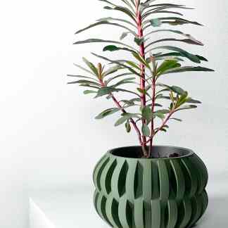 3D printed plant pot, modern design, home decor, interior decoration, creative plant container.