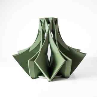 Detailed green 3D-printed architectural design showcasing innovative construction techniques.
