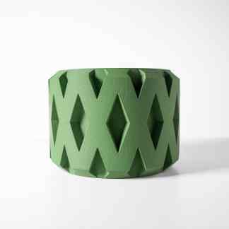 High-quality 3D printed geometric stool in vibrant green color.