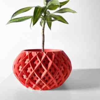 3D printed decorative vase with open lattice pattern, perfect for home decor and plant holders.