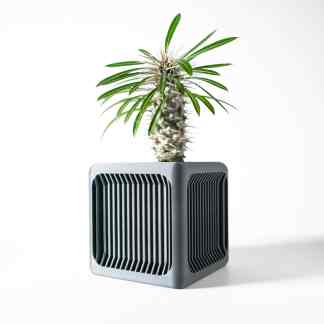 Lightweight, sleek grey plant pot designed for healthy plant growth with built-in ventilation.