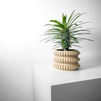 Modern SIVAT planter for home decor with a vibrant green plant.