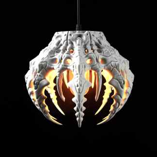 Elegant 3D dragon skull chandelier with intricate design, modern lighting, perfect for contemporary decor.