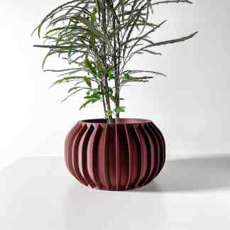 3D printed plant pot with unique geometric design, ideal for modern home interior decoration.