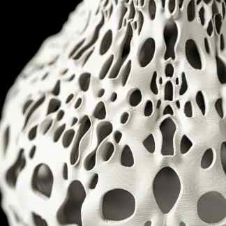 Highly detailed 3D-printed bone pattern emphasizing medical and design innovations.