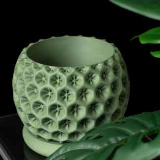 Vibrant green 3D cactus-shaped ceramic planter for stylish home or garden decoration.
