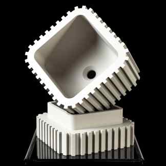 High-quality 3D printed ceramic sink with modern design and precision craftsmanship.