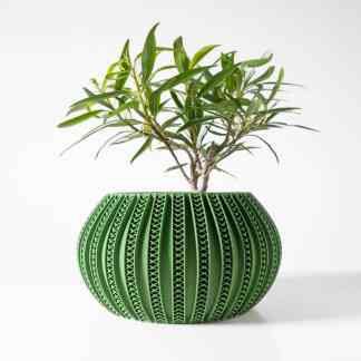 3D printed geometric pattern flower pot, eco-friendly design for stylish indoor plants.