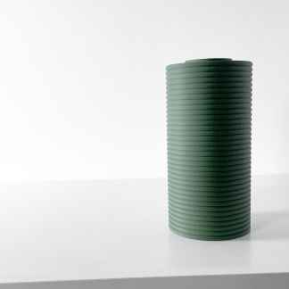 Stunning 3D printed green vase, perfect for contemporary interior styling and living room accents.