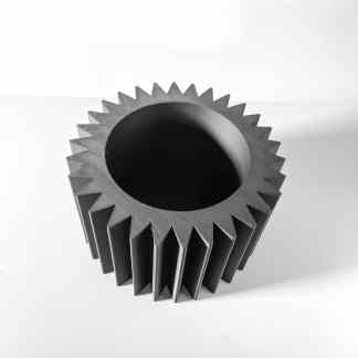Highly detailed 3D-printed gear for industrial applications, showcasing precision and advanced technology.