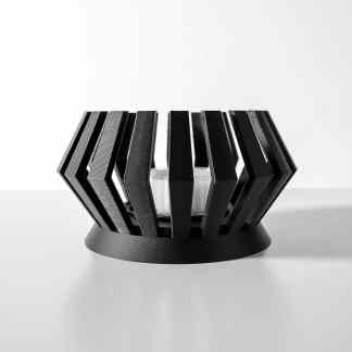 Enhanced SEO keywords: 3D printed candle holder, modern home décor, geometric design, black candle holder.