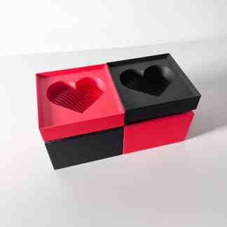 3D printed heart-shaped box with compartments, perfect for gifts.