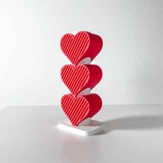 Decorative 3D printed heart-shaped sculpture for home or office decor. Unique modern design by AM Square 3D.