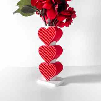 Vibrant 3D printed heart ornament with flowers for romantic home or gift decor.