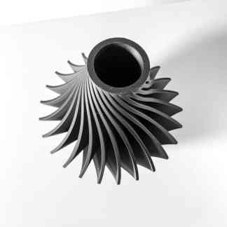 High-quality 3D printed turbine blade for engineering and industrial projects.