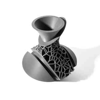 High-quality 3D printed geometrical vase with intricate lattice design perfect for modern decor.