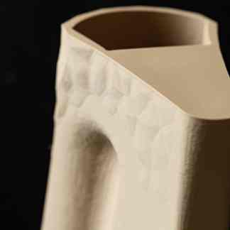 Elegant 3D-printed decorative vase showcasing modern geometric patterns and craftsmanship.