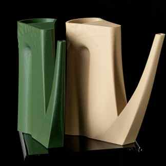 Vase 3D printed sculpture showcasing modern design and materials for home decoration.