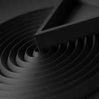 High-quality 3D-printed black geometric model showcasing precision and craft.