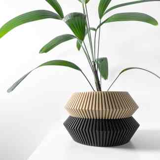 3D printed ceramic vase with geometric pattern for stylish home decor and interior design.