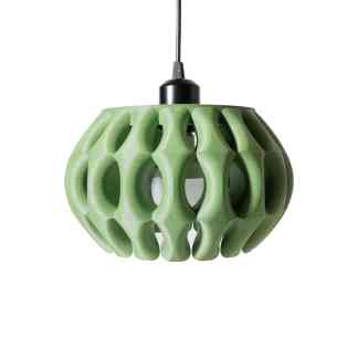 3D printed green lamp, innovative lighting, modern home decor, customizable pendant light.