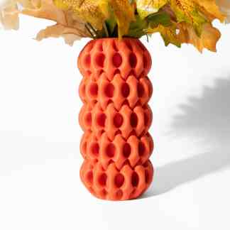 Unique 3D-printed vase with detailed geometric design, perfect for contemporary interior accents.