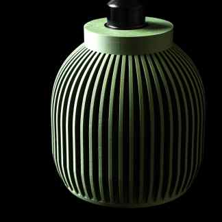 A sleek green and black 3D printed lamp showcasing innovative design by AM Square 3D.
