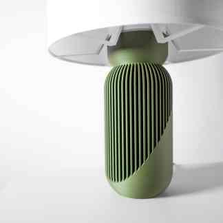 3D printed green fan with modern, innovative design for home or office cooling solutions.