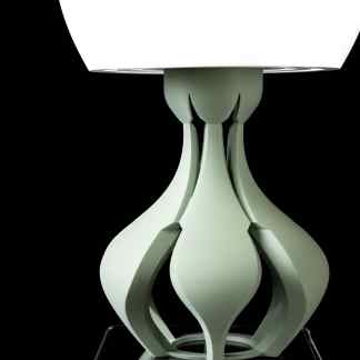 Modern 3D printed table with elegant, intricate design, perfect for contemporary decor.