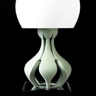 Unique 3D-printed lamp with artistic, flowing design perfect for modern interior decor.
