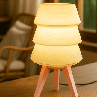 Decorative 3D printed LED lamp with warm lighting for modern home decor.