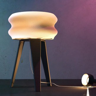 Stylish 3D-printed lamp with textured surface, perfect for modern home decor and creative lighting.