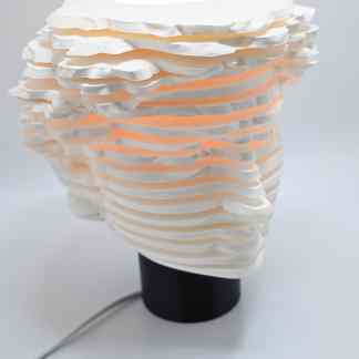 High-quality 3D printed lamp with layered paper design, modern home decor style.
