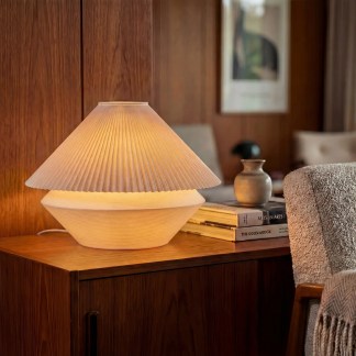 Decorative table lamp inspired by traditional Chinese design.