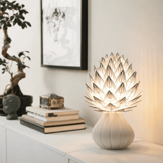 Elegant Prisma petal lamp with intricate leaf design, perfect for modern interiors.