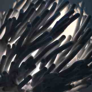 Unique coral-shaped 3D printed lamp with ambient lighting for modern decor.